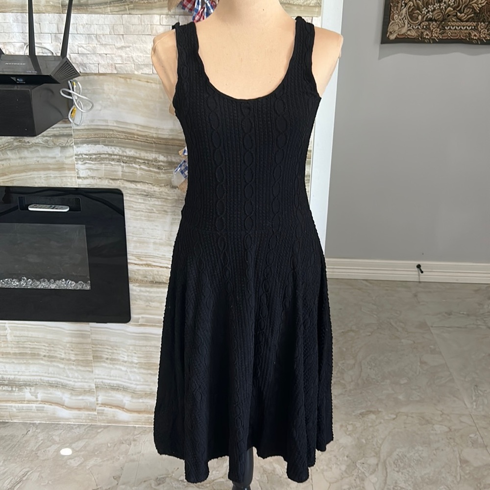 Anthropologie Bordeaux womens black mini dress size small‎